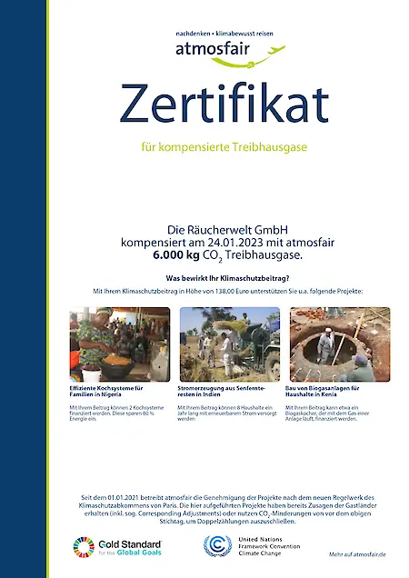 Bild in der Bildergallerie zu Nachhaltigkeit bei der Räucherwelt Delitzsch – Unsere Partnerschaft mit Atmosfair
