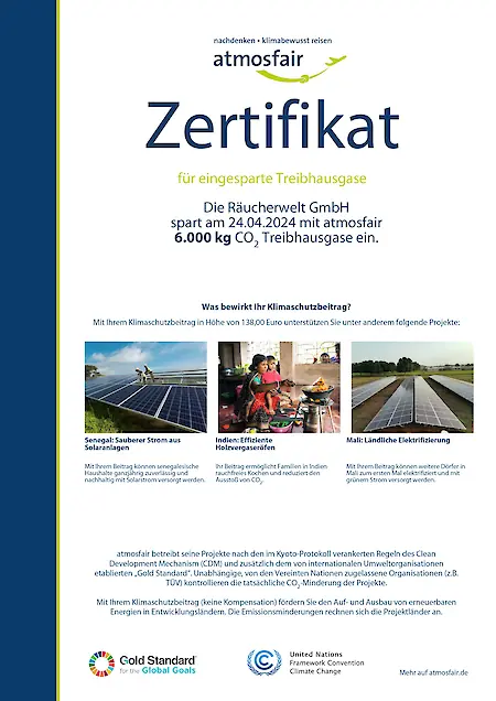 Bild in der Bildergallerie zu Nachhaltigkeit bei der Räucherwelt Delitzsch – Unsere Partnerschaft mit Atmosfair