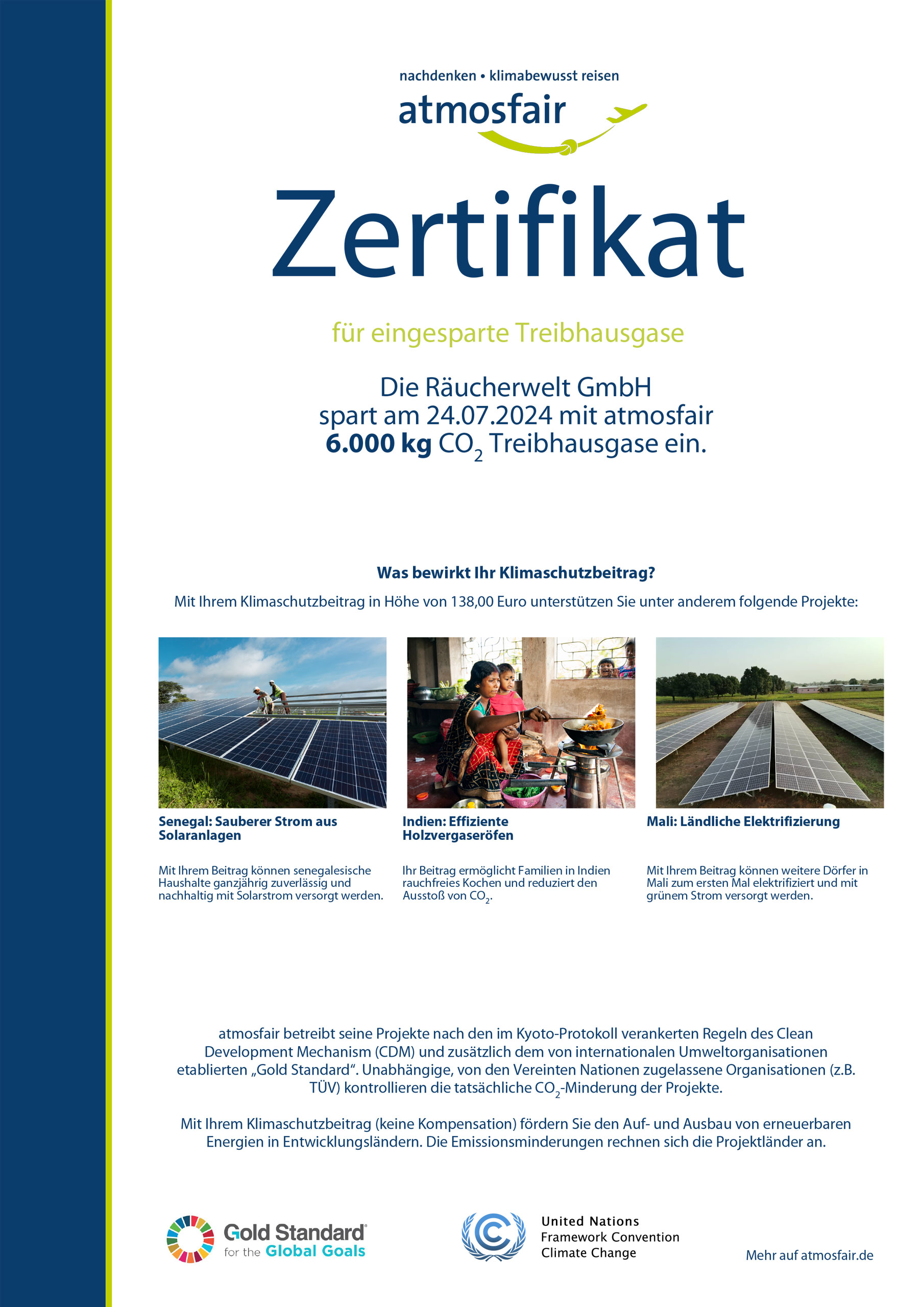 Nachhaltigkeit bei Räucherwelt Delitzsch | Atmosfair