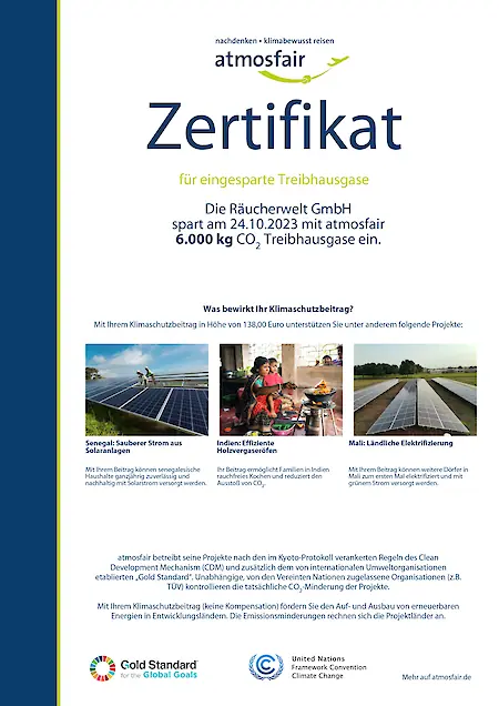 Bild in der Bildergallerie zu Nachhaltigkeit bei der Räucherwelt Delitzsch – Unsere Partnerschaft mit Atmosfair